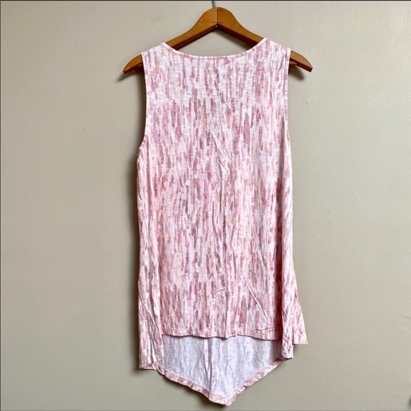 H by Halston watercolor print pink flowy top - Picture 7 of 8